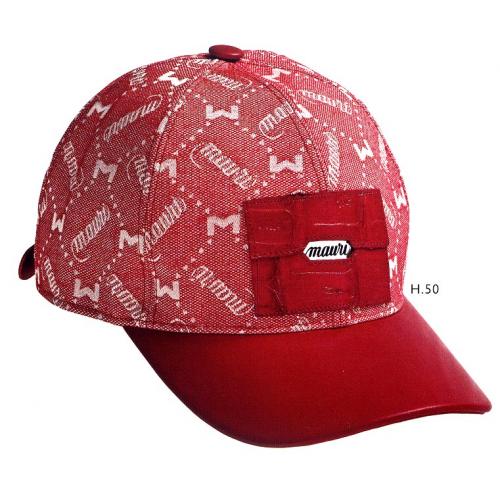 Mauri H50 Red Genuine Baby Crocodile / Nappa Leather / Mauri Fabric Hat